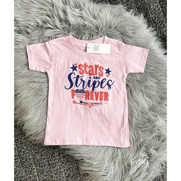 Tractor Supply Youth Pink Patriotic Stars And Stripes Forever TSC‎ 2T - Picture 1 of 2